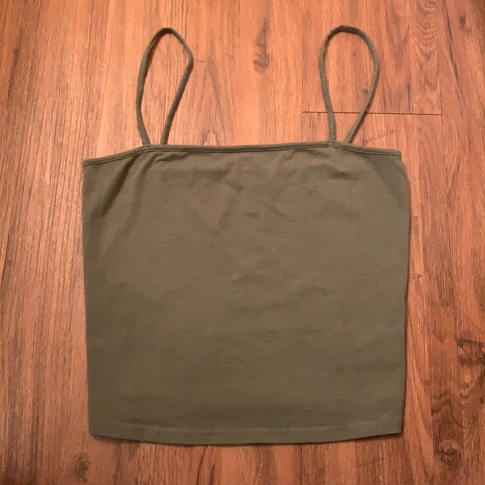Olive Green Crop Top